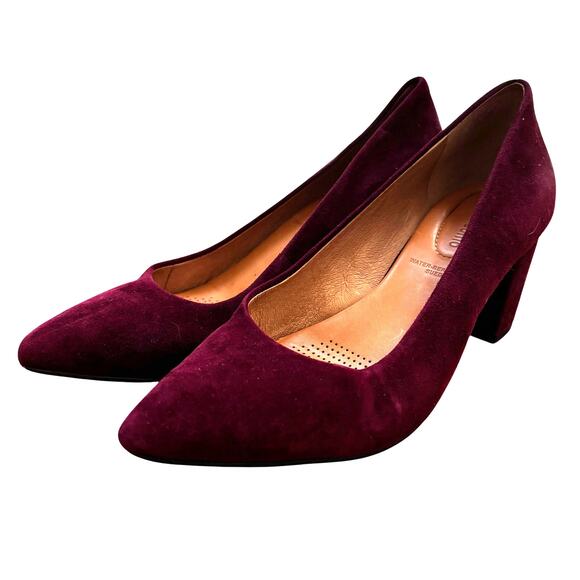 Corso Como PURPLE pumps 7M covered block heels pointy toes designer career - Picture 3 of 10
